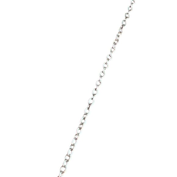 Silver Tone Initial "D" Pendant Necklace Clear Crystal Rhinestone Dainty 15" - Picture 3 of 4